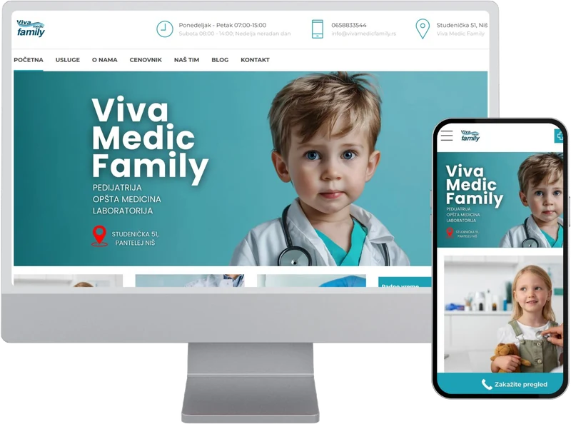 Viva Medic Family family medical practice website shown on desktop and mobile